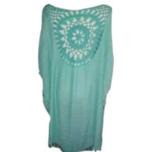 Cato 100% Linen Crochet Tunic Blouse & Pull On Pants Set Size Extra Large